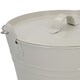 image 2 of Coal Bucket & Lid Cream Metal Ash Tidy Bin Coal Carrier Fire Log Burner Kindling