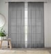 image 1 of Sheer Grey Plain Woven Voile Slot Top Curtain Panel Pair (57x54") 145x137cm