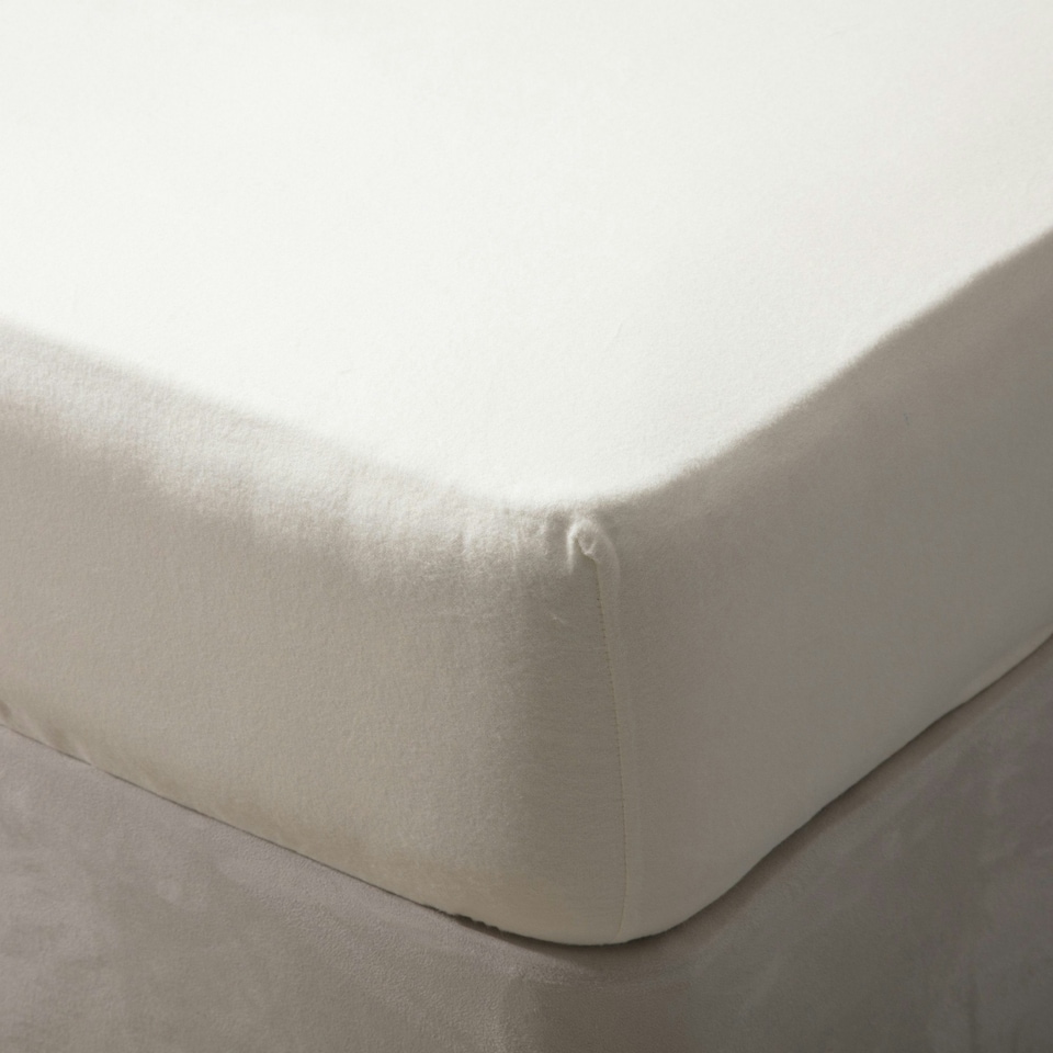 image 1 of Belledorm Brushed Cotton Extra Deep Fitted Sheet - Cream - Superking