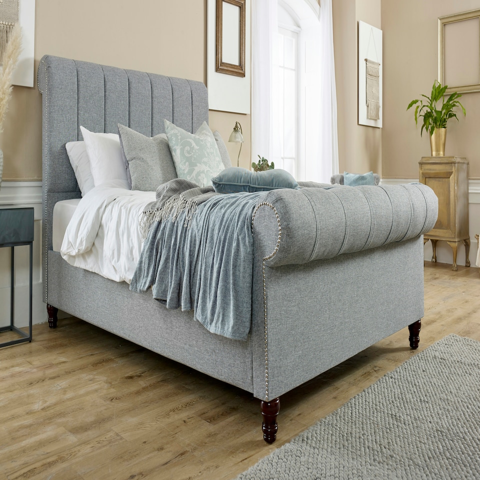image 1 of Sally Linen Superking Bed Frame - Grey