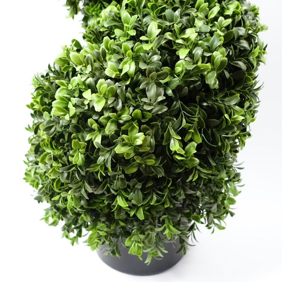 image 1 of 120cm Sprial Buxus Artificial Tree UV Resistant Outdoor