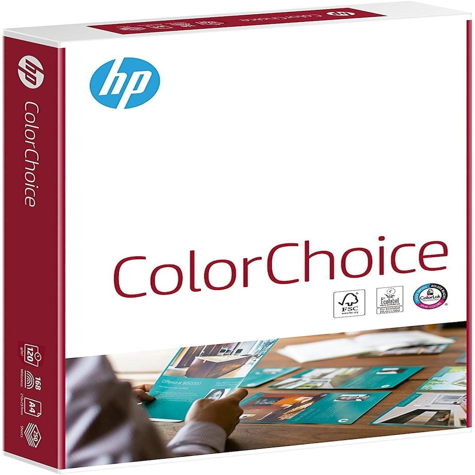 HP Color Choice A4 Paper – 120gsm, 500 Sheets – Bright White Premium Printer & Copier Paper N/A | A4