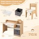 image 2 of COSTWAY Kids Study Desk and Chair Set Children Table Natural