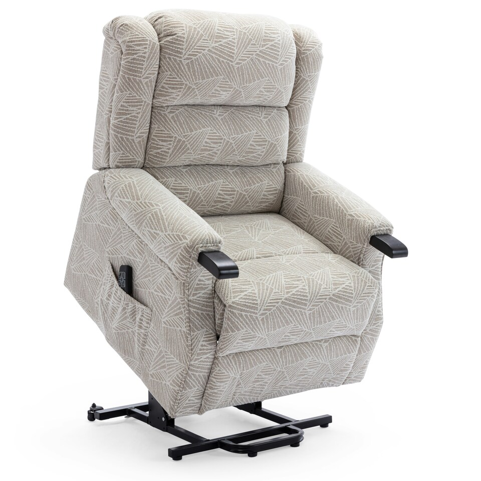image 1 of Ashfield Electric Fabric Dual Motor Rise Recliner Lift Mobility Chair (Cream)
