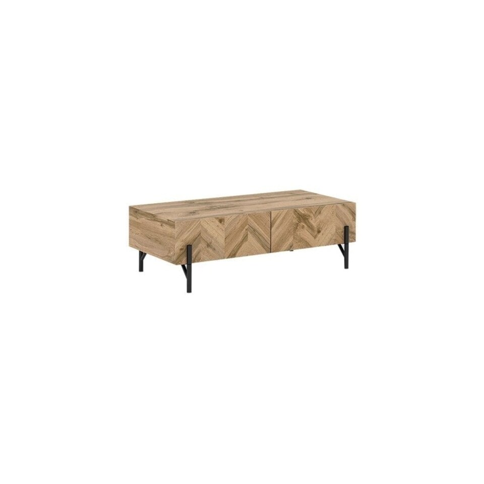 image 1 of Coffee Table - MFC/MDF - L55 x W116.5 x H38 cm - Oak/Black Brown