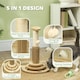 image 3 of PawHut Cat Scratcher, 5-in-1 Sisal Post with Interactive Toy 49cm Oak Tone