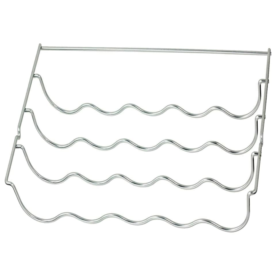 image 1 of SPARES2GO Wine Bottle Rack Shelf Insert compatible with Hoover Fridge (457 x 290 x 70mm) Silver