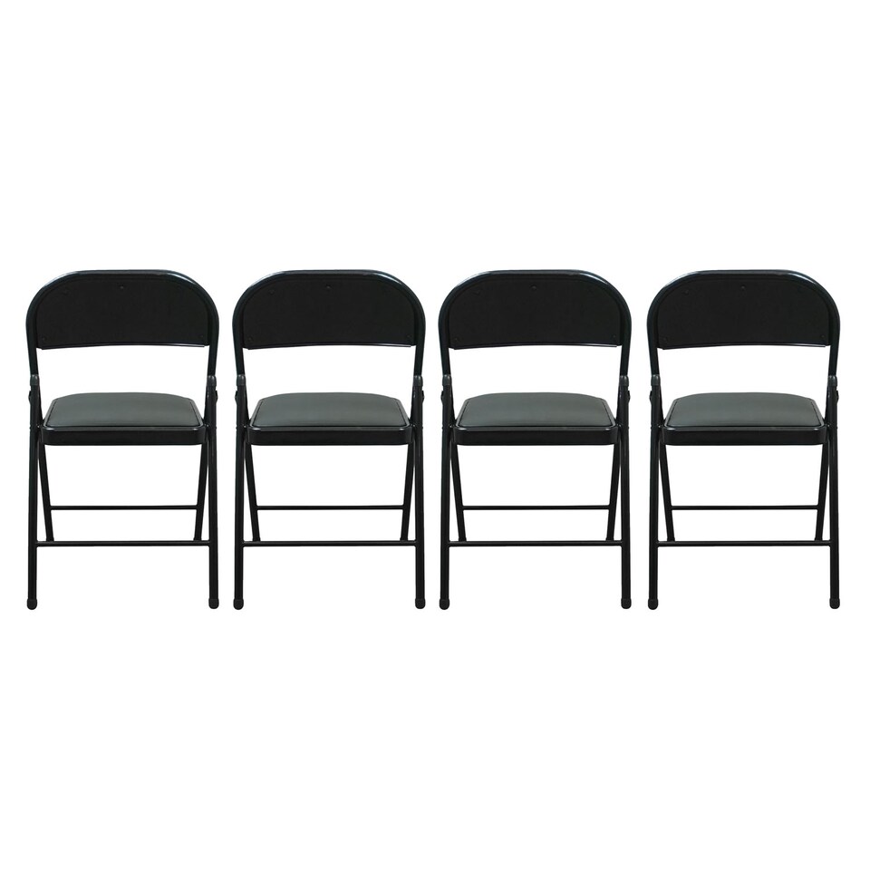image 1 of TekBox 4x Folding Faux Leather Chairs
