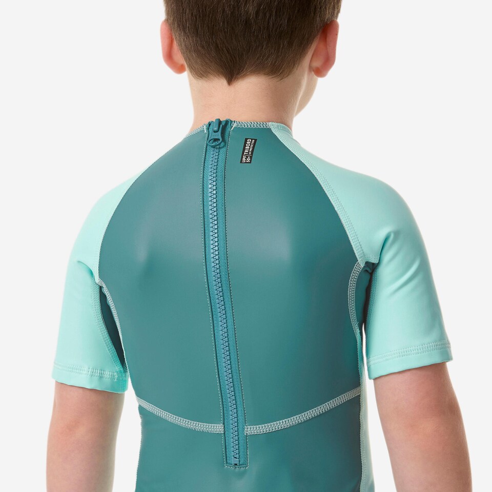 image 1 of Decathlon Baby UV-Protection Wetsuit Green With Savannah Print