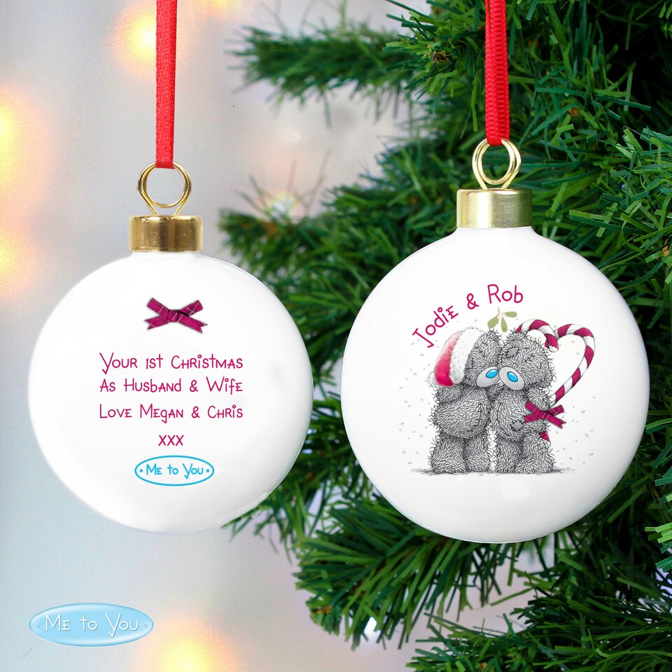 image 1 of Personalised Me To You Couple Christmas Bauble