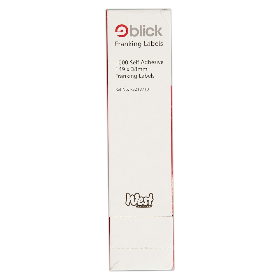 image 1 of Blick Self Adhesive Stickers, 38mm x 149mm, Auto Feed Franking, Shipping, 1000 Labels