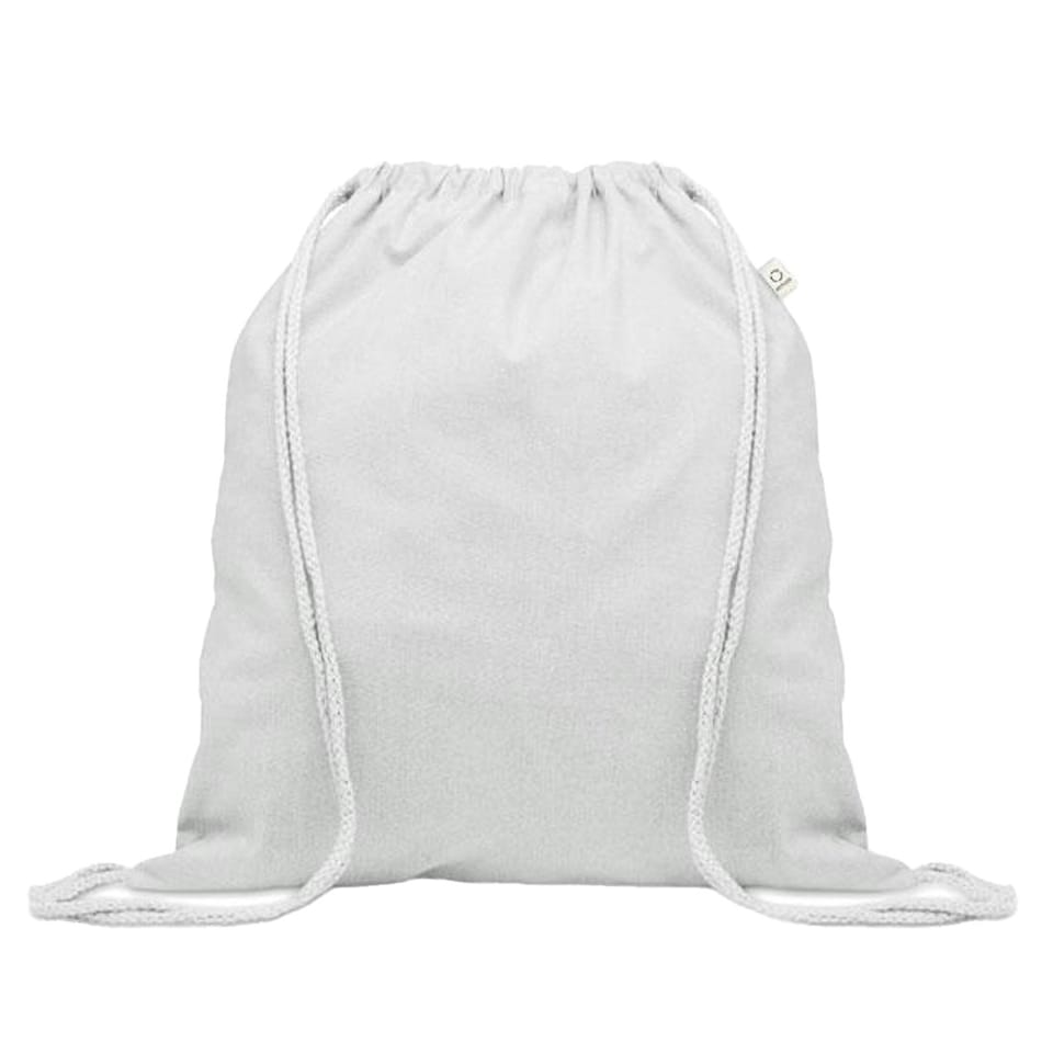 image 1 of MidOcean Cabetri Colour Recycled Cotton Drawstring Bag - White - One Size White