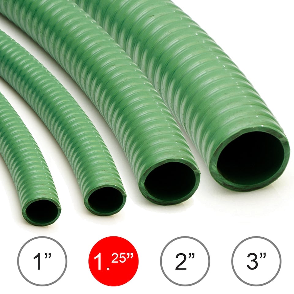 10M Reinforced Suction & Discharge Drain Pump Hose Wolf 1.25 inch (32mm) PVC Pipe for Flood Water, Ponds
