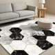 image 2 of Short Pile Rectangular Hexagon Pattern Rug 60x110cm