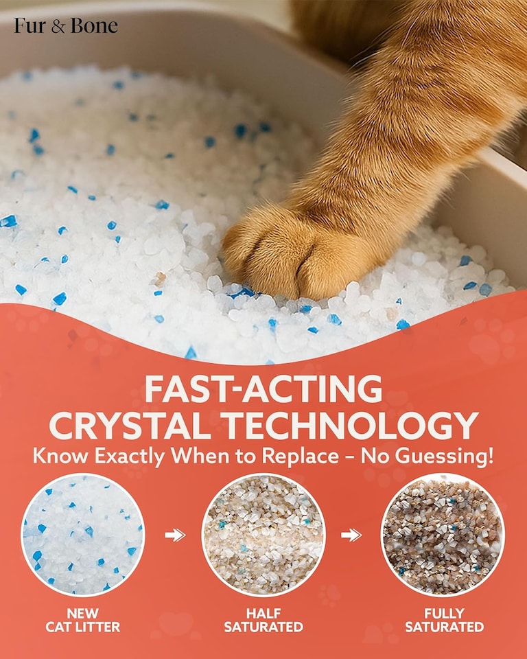 image 1 of Fur & Bone 7.6L Silica Cat Litter Crystals Low Dust