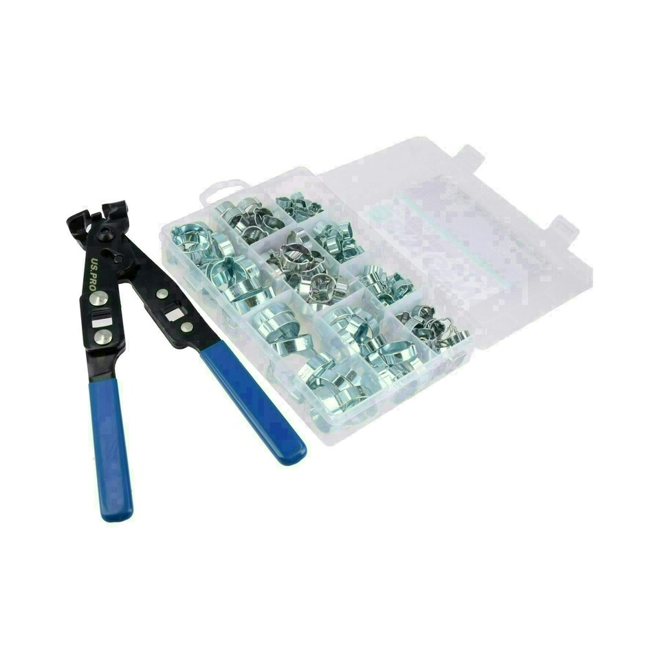 image 1 of Ear Type O-Clip Pliers CV Joint Crimping Tool And 175pcs Hose Clip Clamps