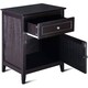 image 5 of COSTWAY 2-Tier Nightstand Modern Sofa Side Table Bedroom Brown