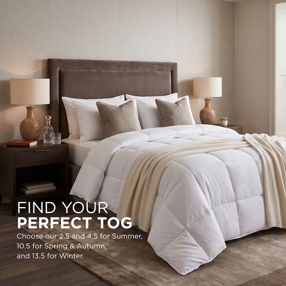 image 1 of Homescapes Super Microfibre 10.5 Tog Duvet, Super King | White | Super King