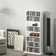 image 2 of HOMCOM CD Storage Unit DVD Tower Blu-ray Storage Shelf for Living Room White White