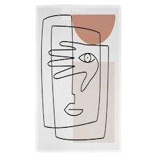 line drawing of face and hand (Kitchen Towel)
