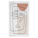 image 1 of line drawing of face and hand (Kitchen Towel)