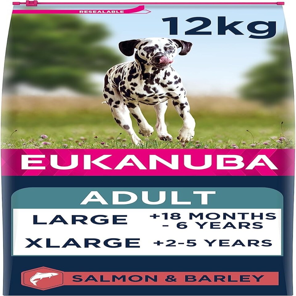 image 1 of Eukanuba Complete Dry Dog Food for Adult Large and Giant Breeds with Salmon and Barley 12 kg