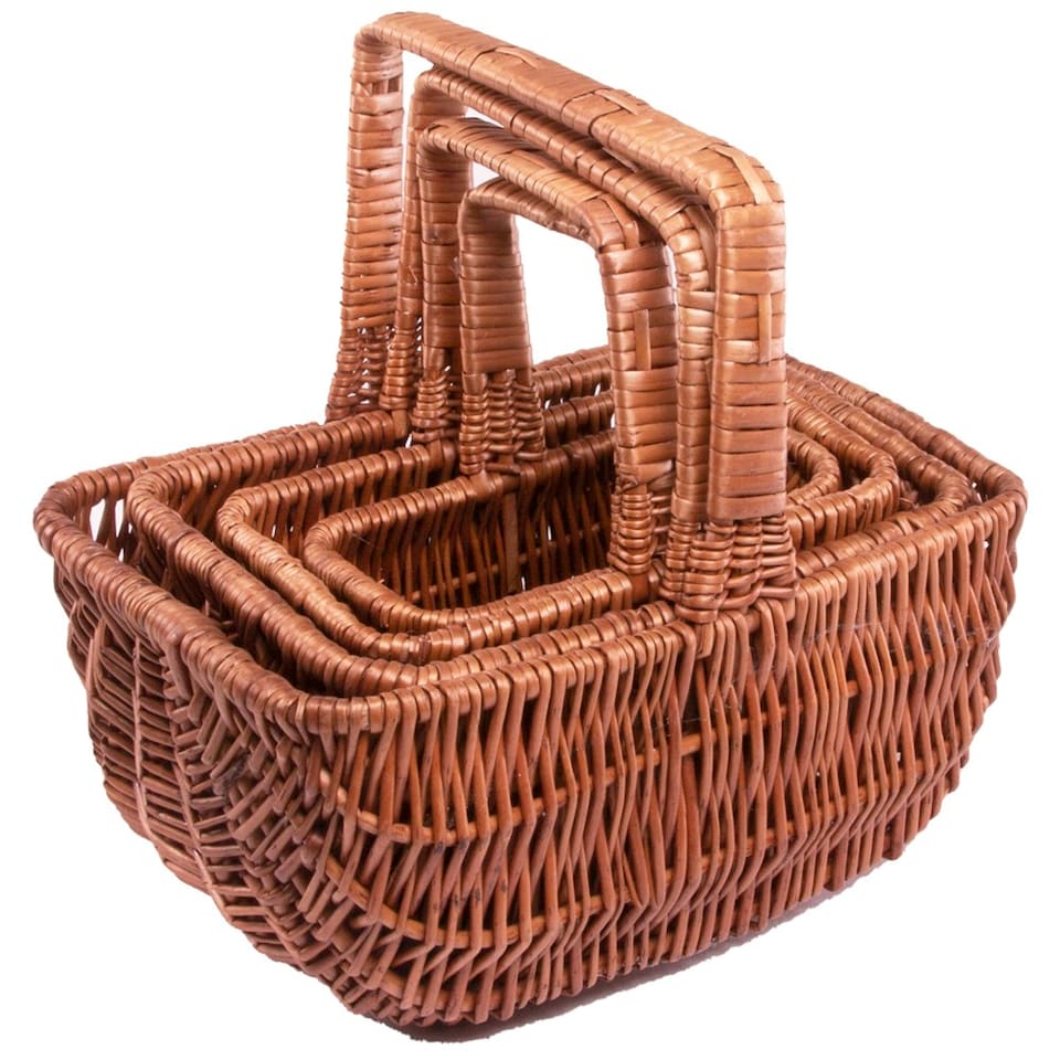image 1 of Southport Wicker Shopping Basket Brown | Brown | XS