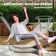 image 3 of Outsunny Garden Rocking Chairs Set of 2, Ergonomic Outdoor Rocking Chairs with Armrests, High Backrest, Steel Frame Relaxing Rocker Armchair Seats for Patio, Balcony, Porch, Grey | Grey | Grey