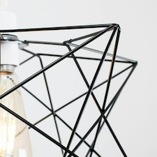 ValueLights Retro Matt Black Geometric Star Design Ceiling Pendant Light Shade