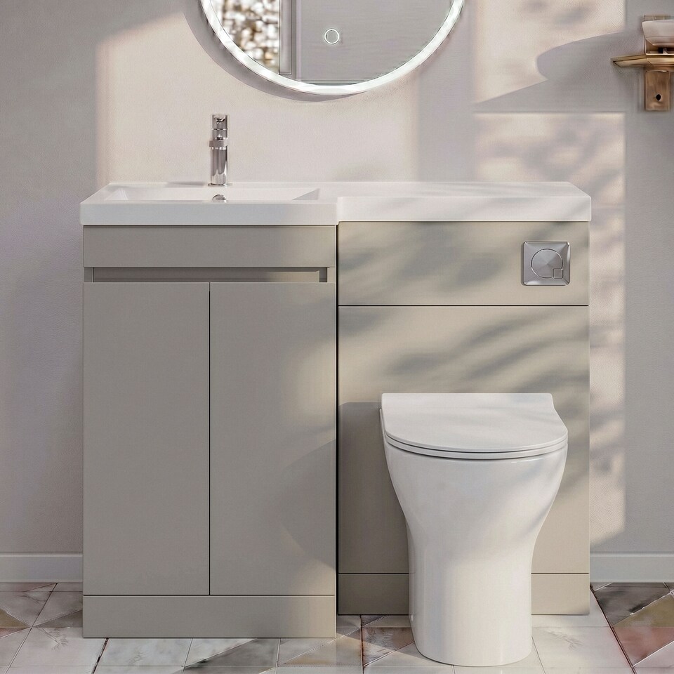 image 1 of Balterley Floor Standing Compact Unit with Left Hand Polymarble Basin