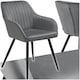 image 1 of Chair Marilyn - velvet look, quilted, continuous backrest, slim steel legs - per piece Grey | Grey/Black