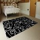 image 3 of Faces, Masks and Geometric Shapes Repeating (Rug) Black | M