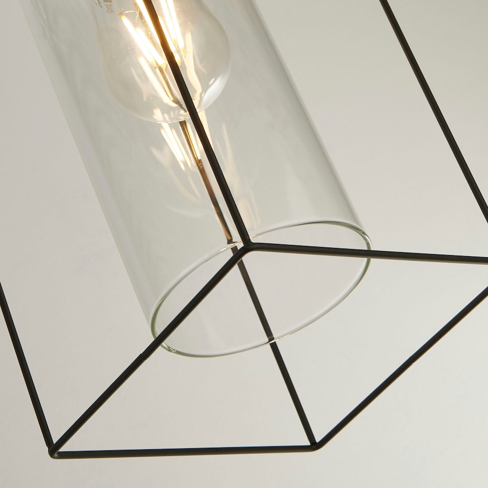 image 1 of BLACK FRAME 3LT BAR WITH CLEAR INNER GLASS