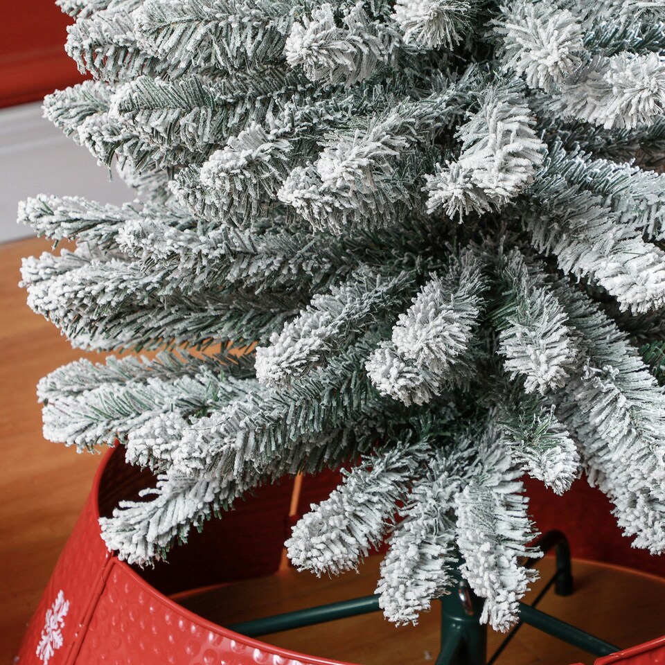 image 1 of HOMCOM 7 Foot Artificial Pencil Christmas Tree with Snow Flocked Tips, White