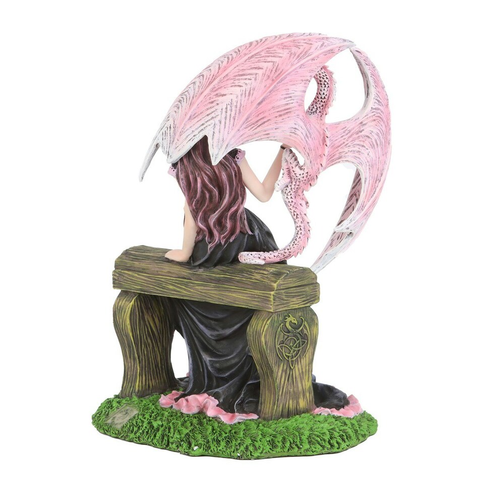 image 1 of Anne Stokes Elegant Dragon Figurine - Pink/Black/Green - One Size