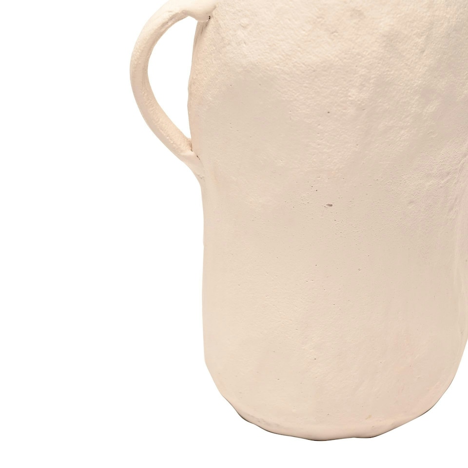 image 1 of Hestia Tapered Metal Vase with Handles - White