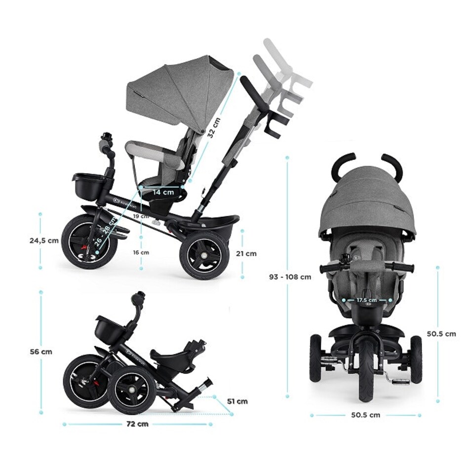 image 1 of Kinderkraft Tricycle Spinstep Grey