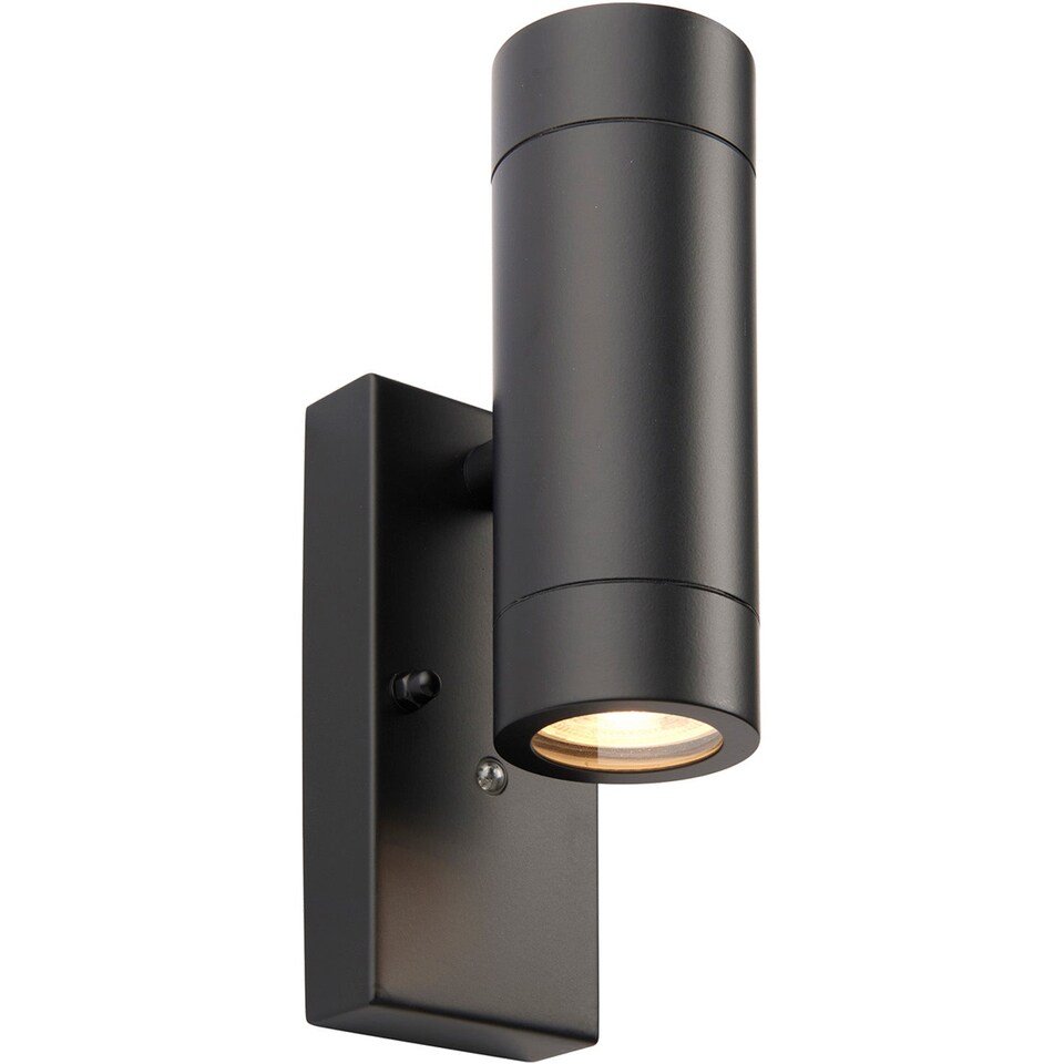 image 1 of Twin Up & Down IP44 Wall Light - Photocell Sensor - 2 x 7W GU10 LED - Matt Black