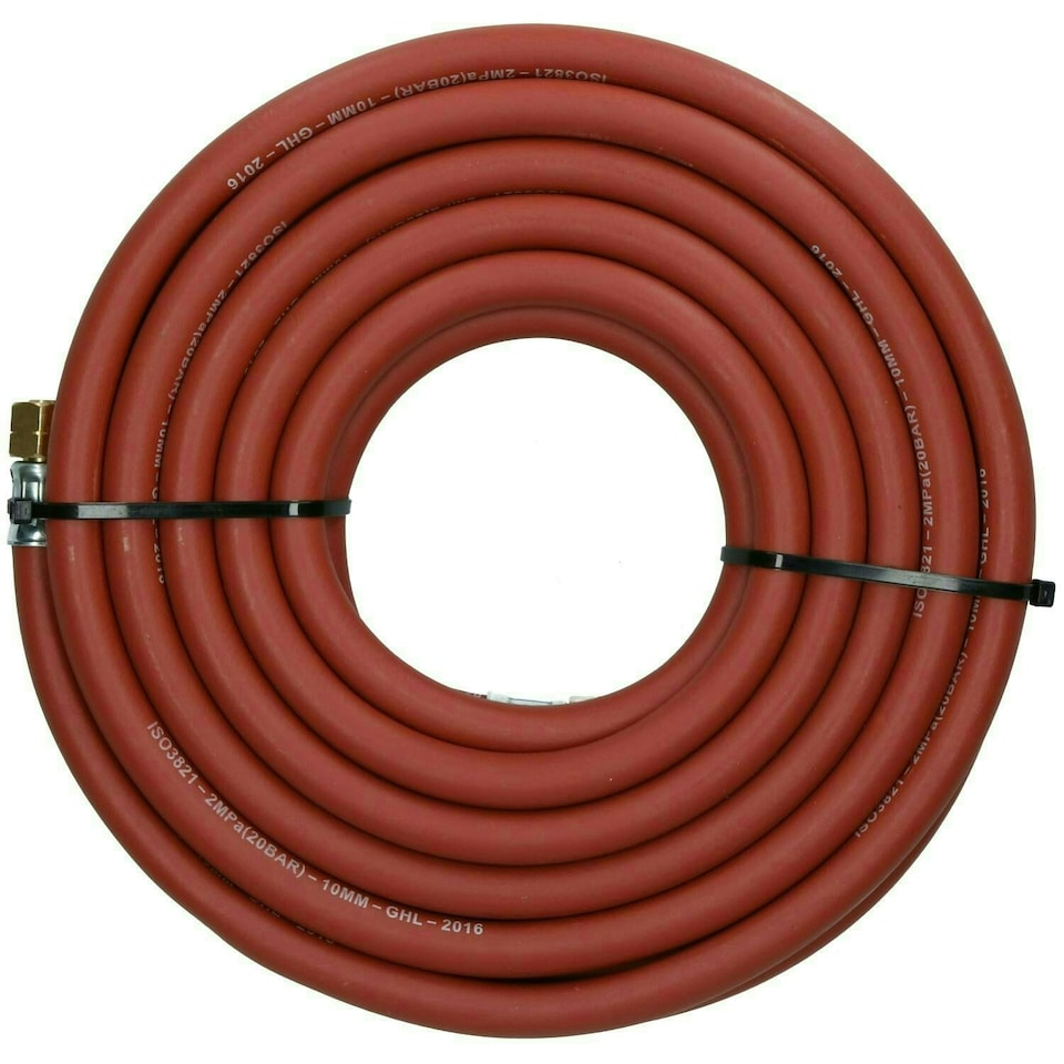 image 1 of Single Acetylene Fitted Rubber Hose Pipe Cutting & Welding 5M 3/8" BSP Gas