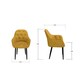 image 6 of Set Of 4 Anika Modern Velvet Dining Chair Padded Seat Metal Legs (Mustard)