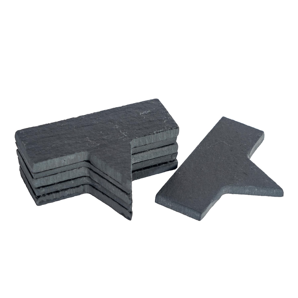 image 1 of Argon Tableware Slate Cheese Markers with White Chalk Pencils - 7 x 2.5cm