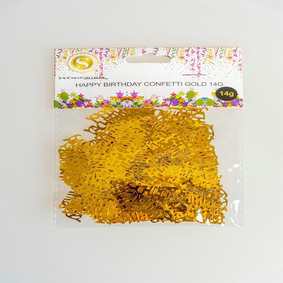 image 1 of of 14g Gold Happy Birthday Confetti