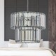 image 6 of First Choice Lighting Set of 2 Clint Smoked Acrylic Crystal Two Tier Easy Fit Pendant Shades Clear | Chrome
