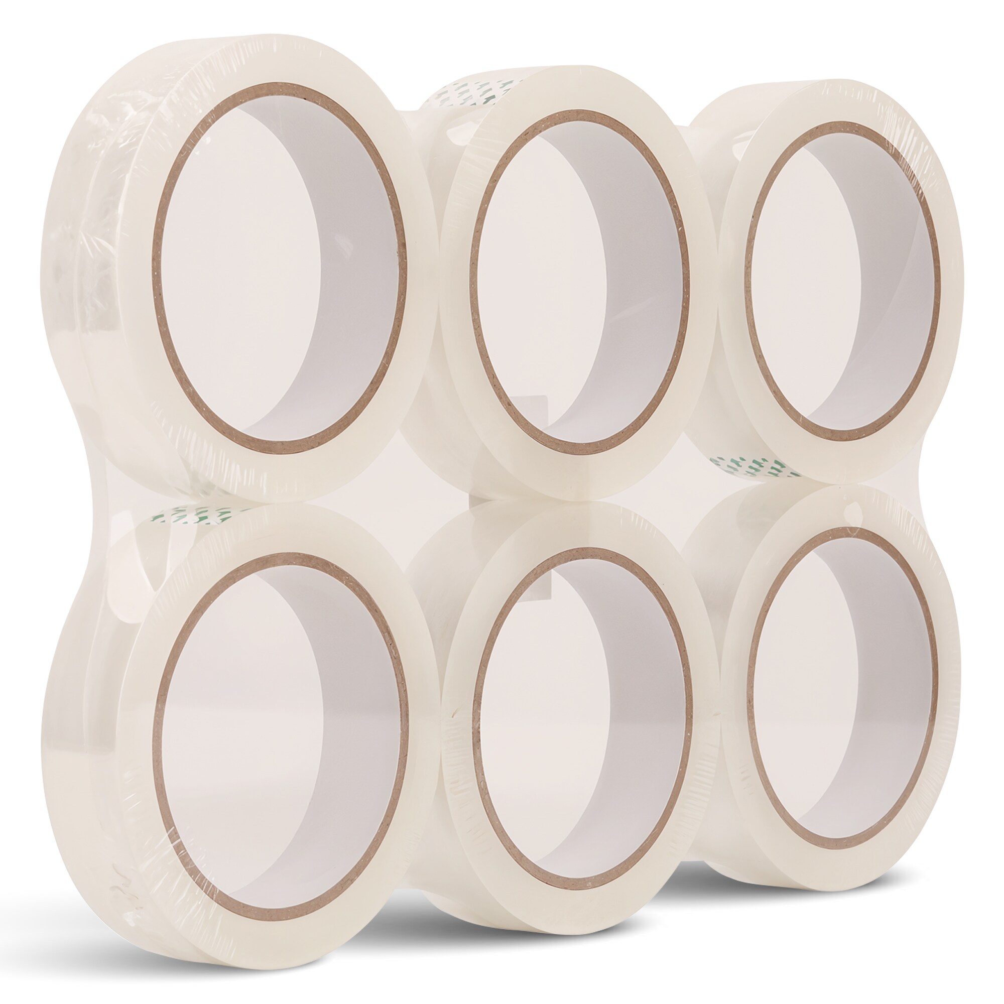Neel Blue 24mm x 66m Clear BOPP Packing Tape, Transparent Adhesive Rolls - 6pcs
