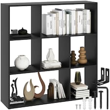 Bookshelf Tartu - with 7 storage compartments Black