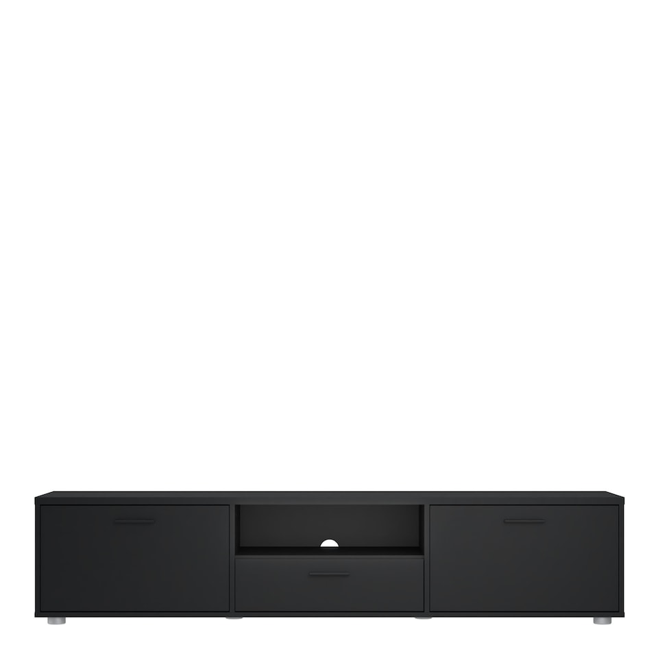 image 1 of Media TV Unit with 2 Doors 1 Drawer 177cm Black