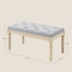 image 7 of HOMCOM End of Bed Bench Tufted Upholstered Foot Stool, Light Grey