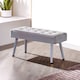 image 3 of Grey Velvet Padded Dining Bench with Metal Legs 90 cm Length, Dining Room Furniture