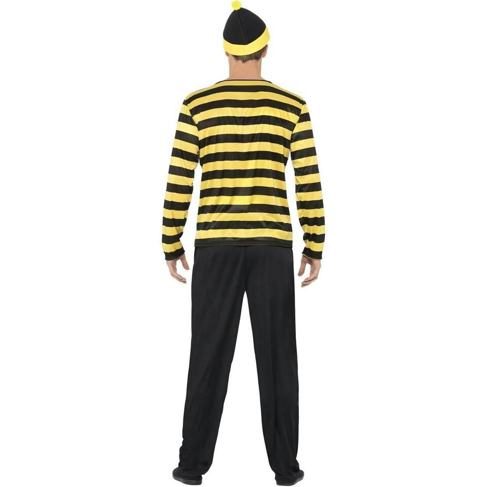 image 1 of Wheres Wally? Mens Odlaw Costume Set - Black/Yellow - M R M