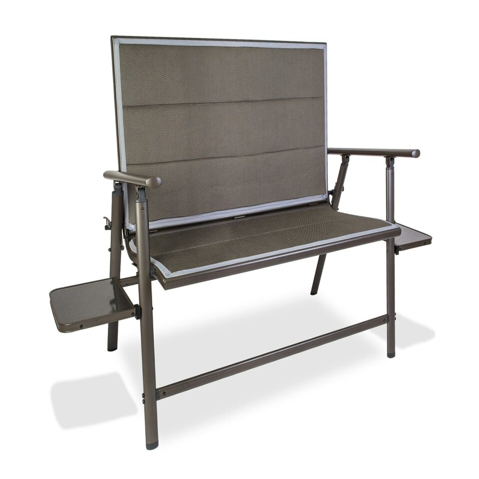 image 1 of Quest Leisure Naples Pro Bench With Slide Out Side Tables - Grey N/A